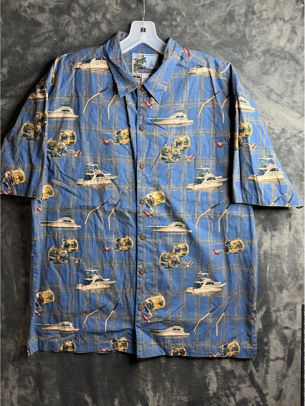 AFTCO Bluewater Yacht Fishing Reel Mens Button Up Sz XL